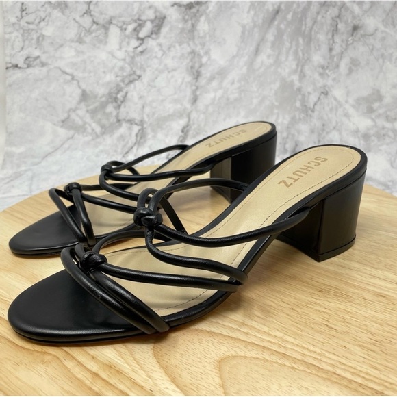 SCHUTZ Heels Black Strappy Sandals - Picture 3 of 5